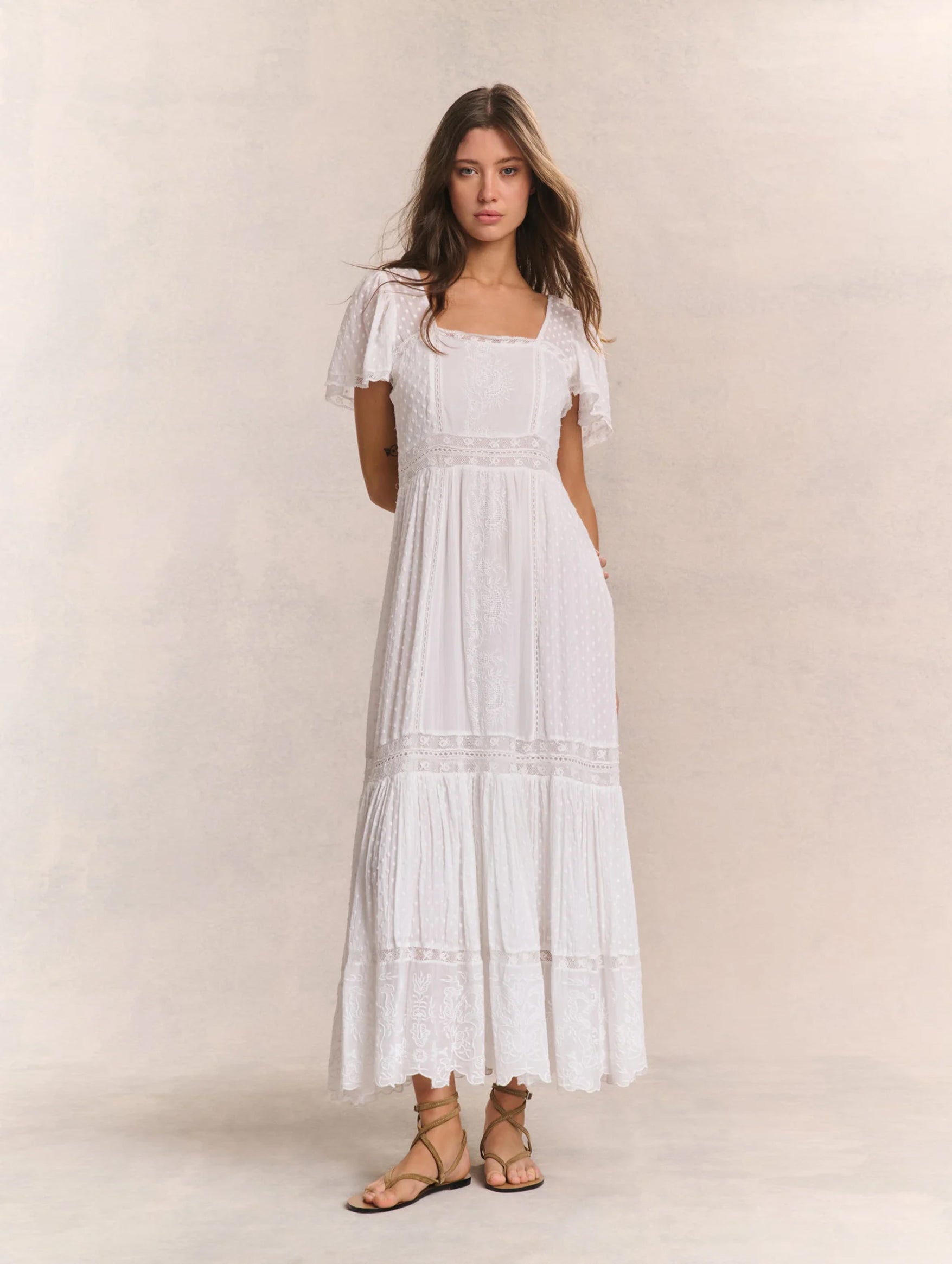 Norma Cotton Dress in White