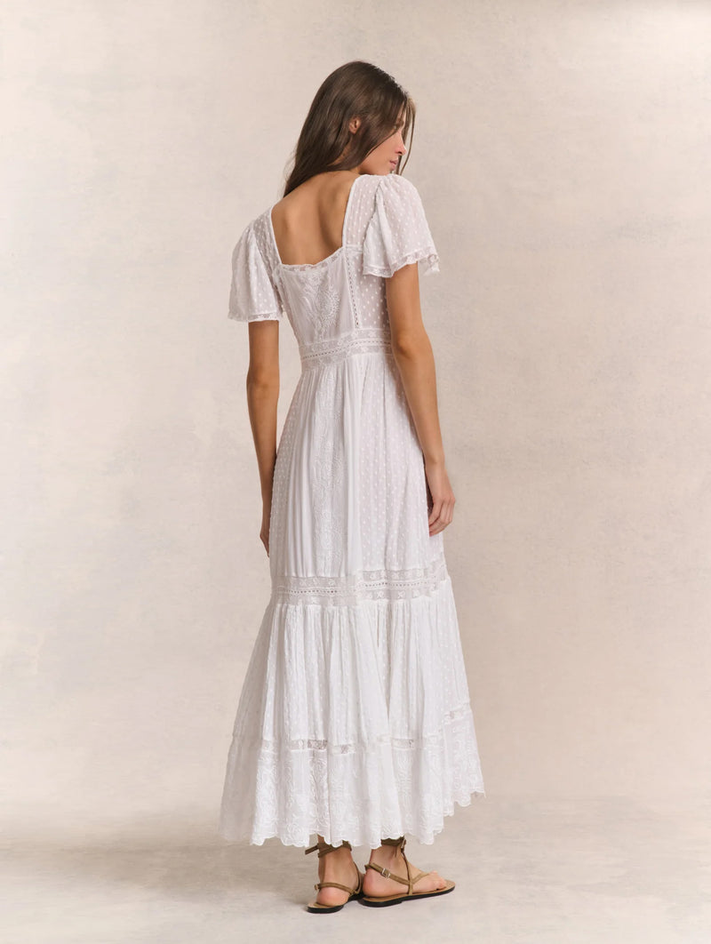 Norma Cotton Dress in White