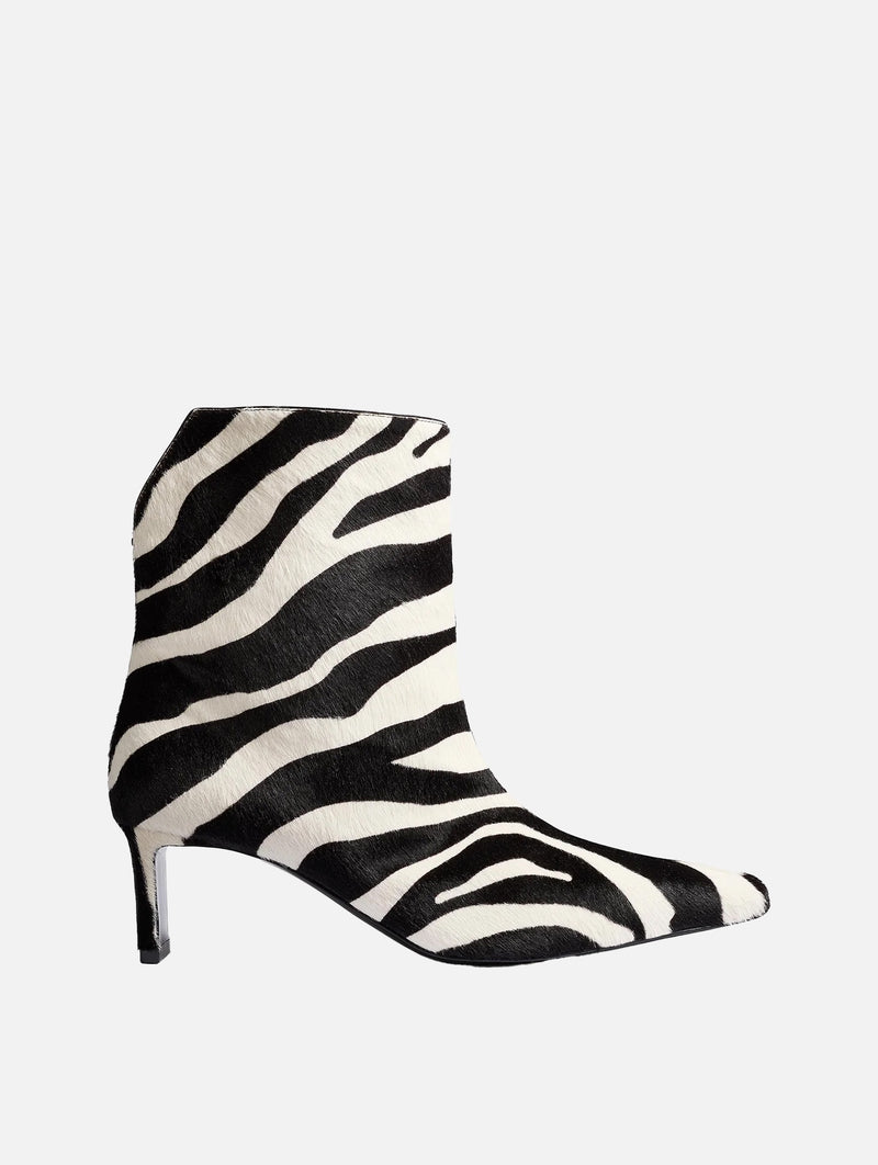 Ona Ankle Boot in Zebra Print Haircalf