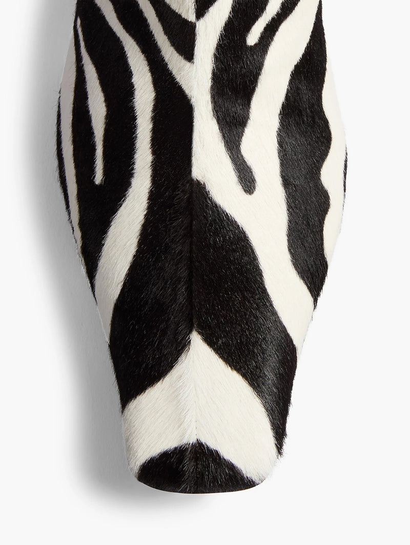 Ona Ankle Boot in Zebra Print Haircalf