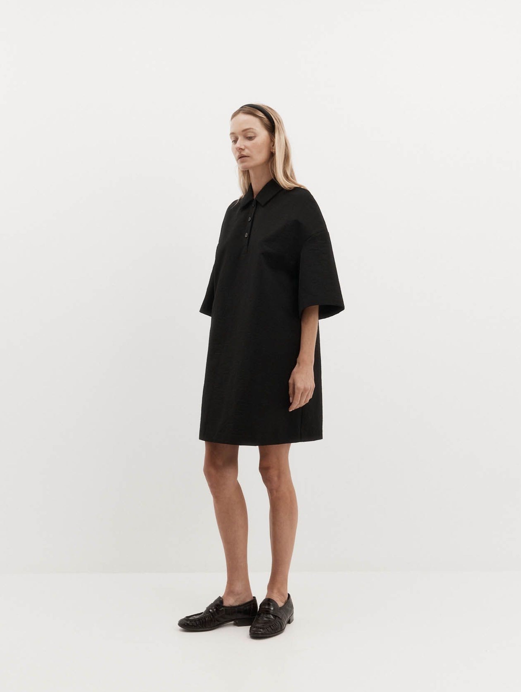 Short Sleeve Orwell Dress in Black