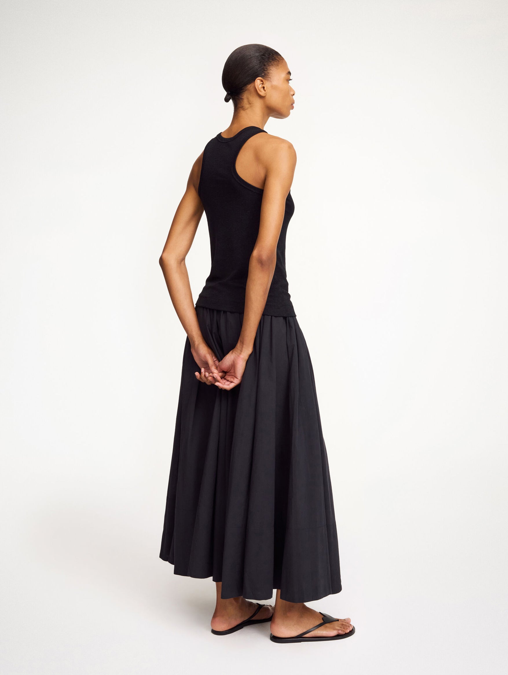 Pheo Organic Cotton Skirt in Black