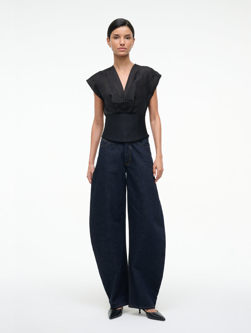 Pinnacle Top in Black Silk