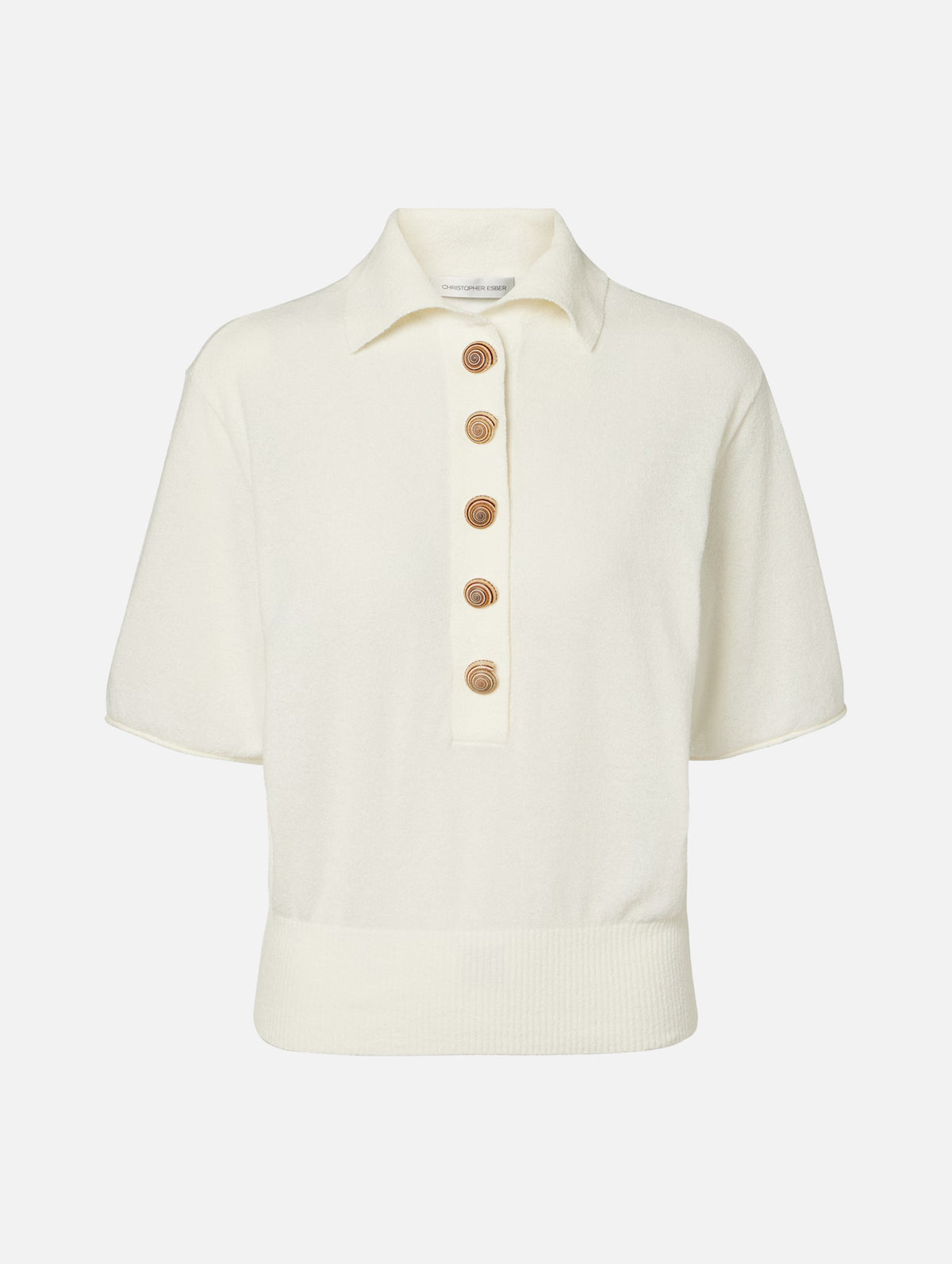 Sundial Shell Knit Polo in White
