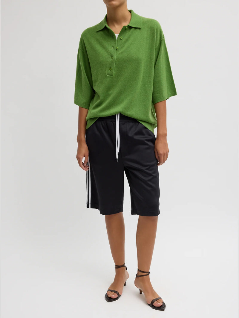Washable Cashmere Oversized Easy Polo in Avocado