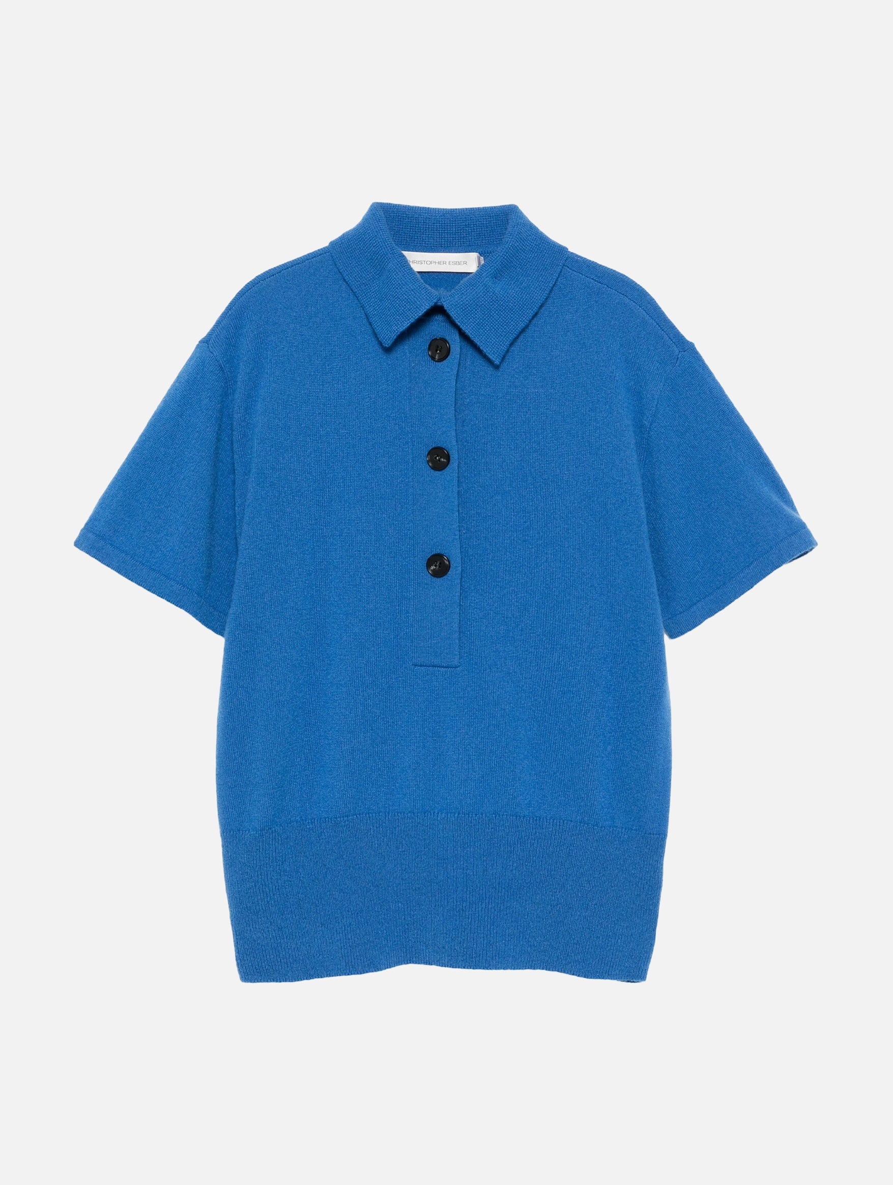 Cashmere Knit Polo in Lapis