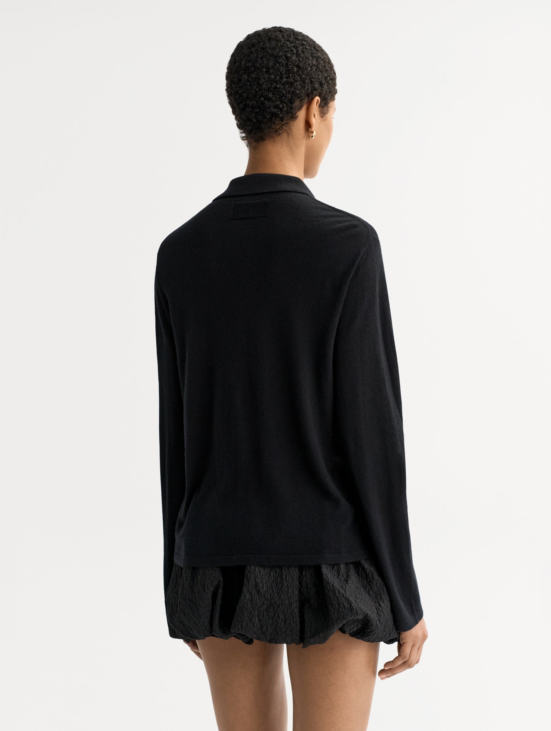 Featherlight Cashmere Shirt in Black