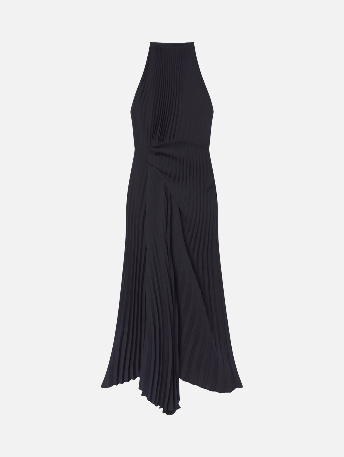 Simona Pleated Dress in Deep Navy