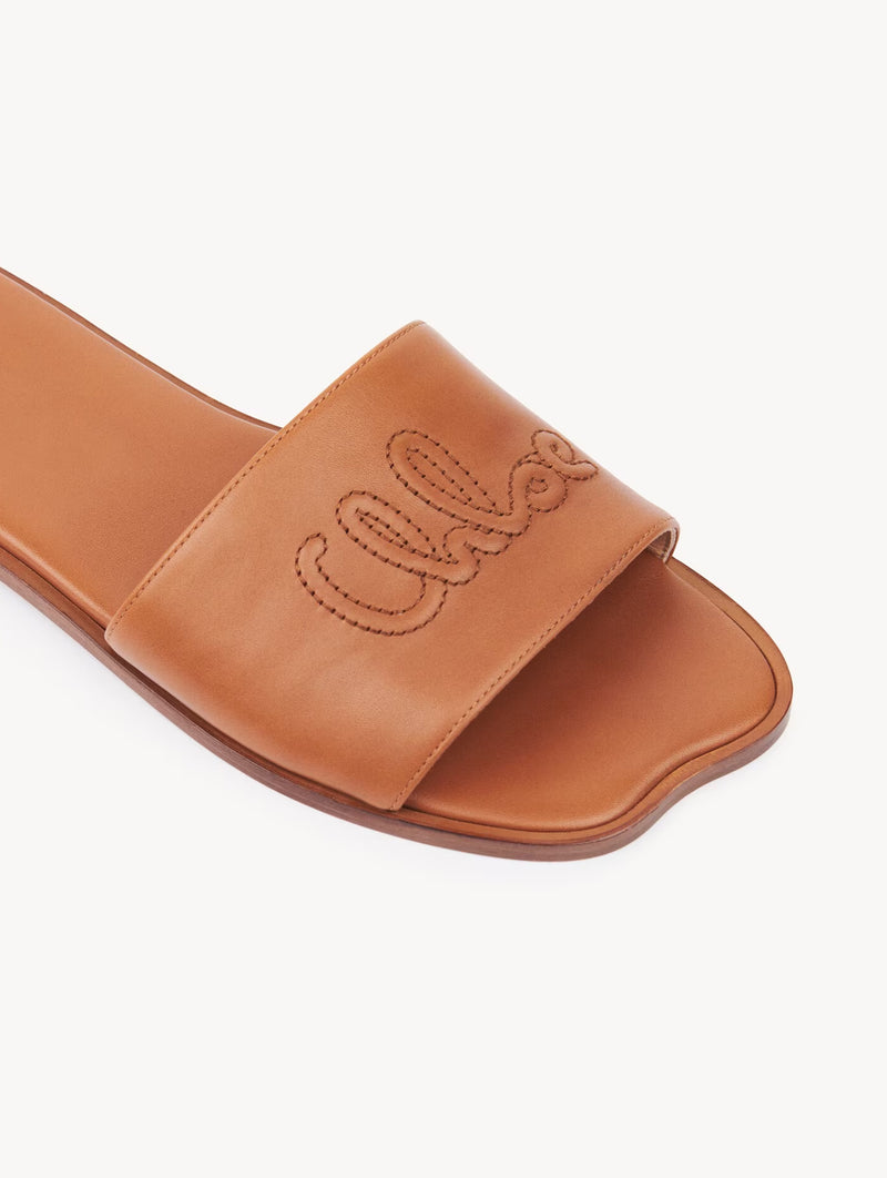 Chloé Soleil Slides in Ginger Brown