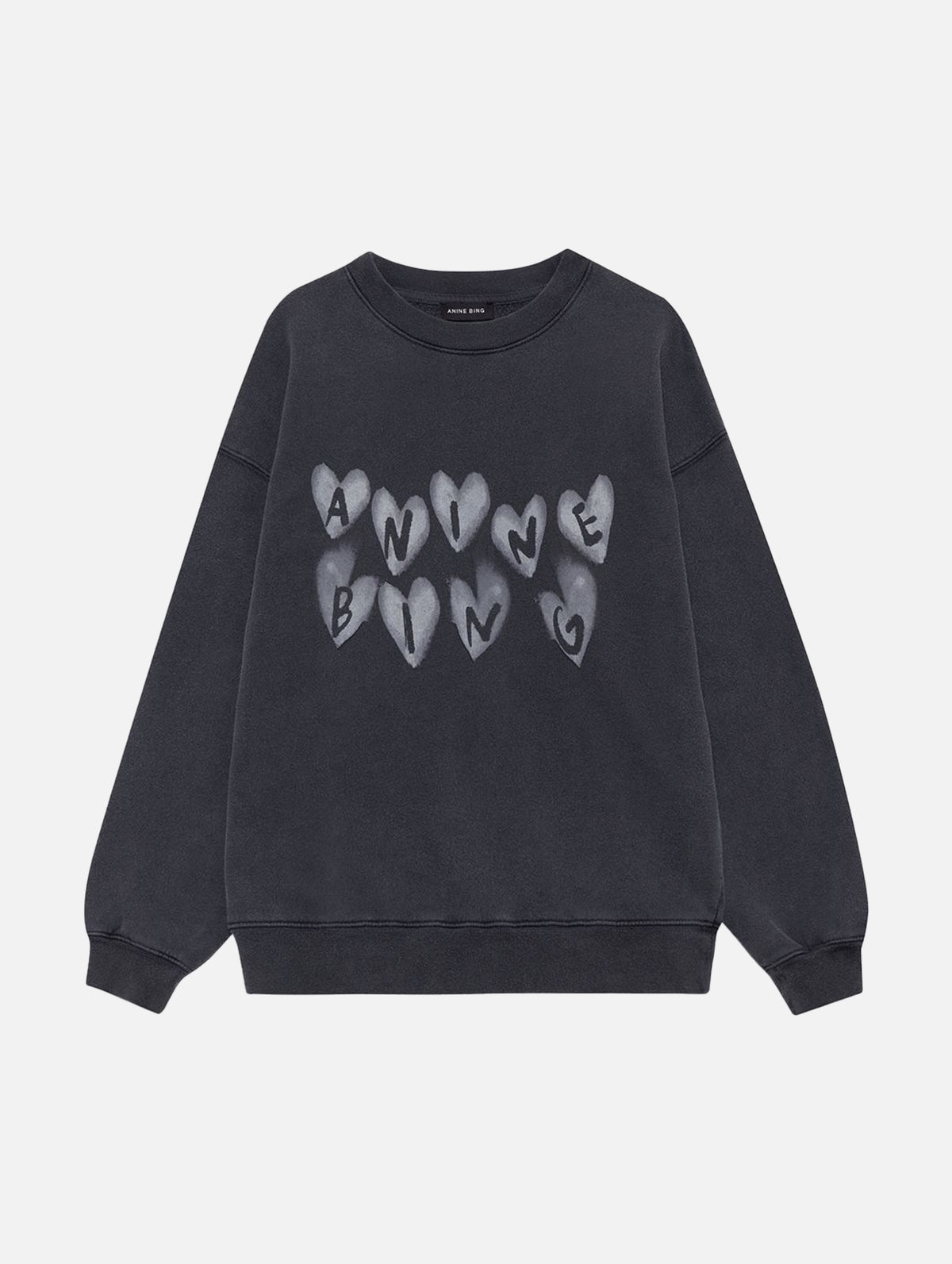 Spencer Hearts Sweatshirt in Washed Black