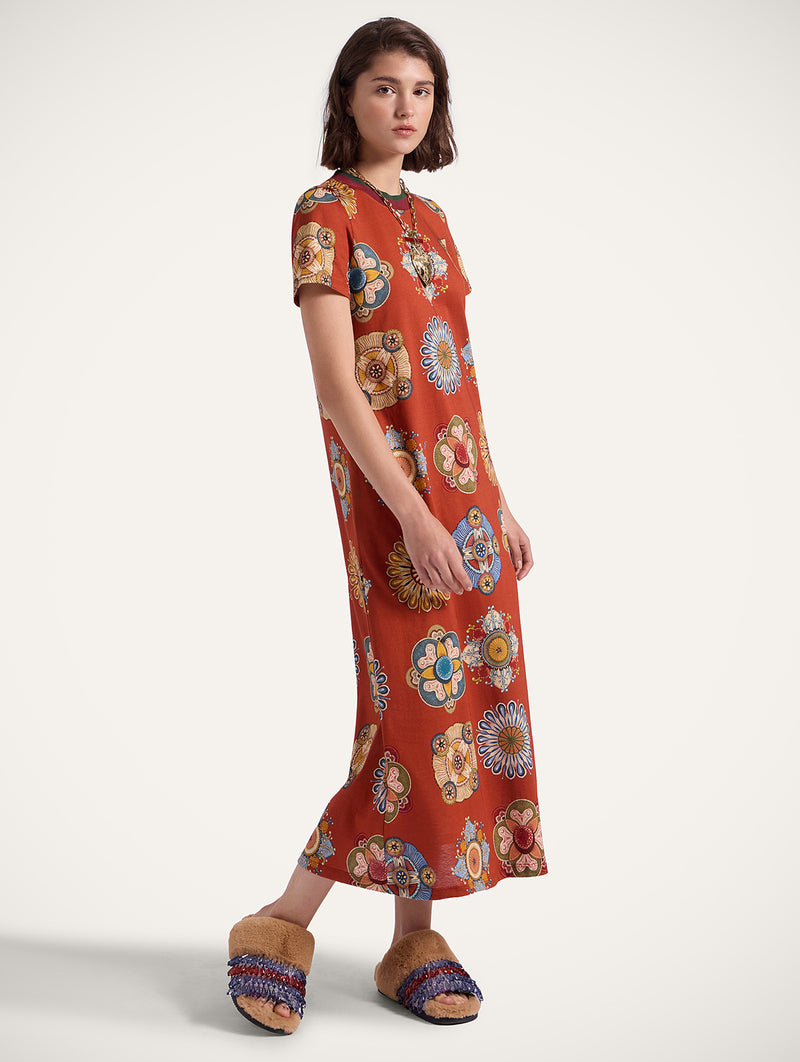 Sporty Swing Dress in Orange Nucleus