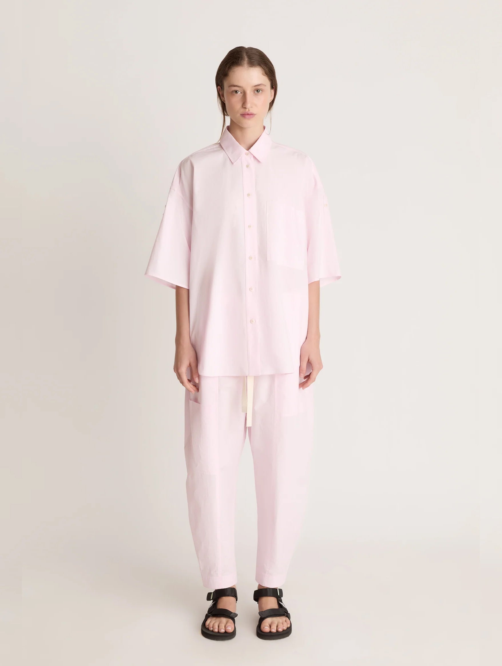 LM Poplin SS Shirt in Musk