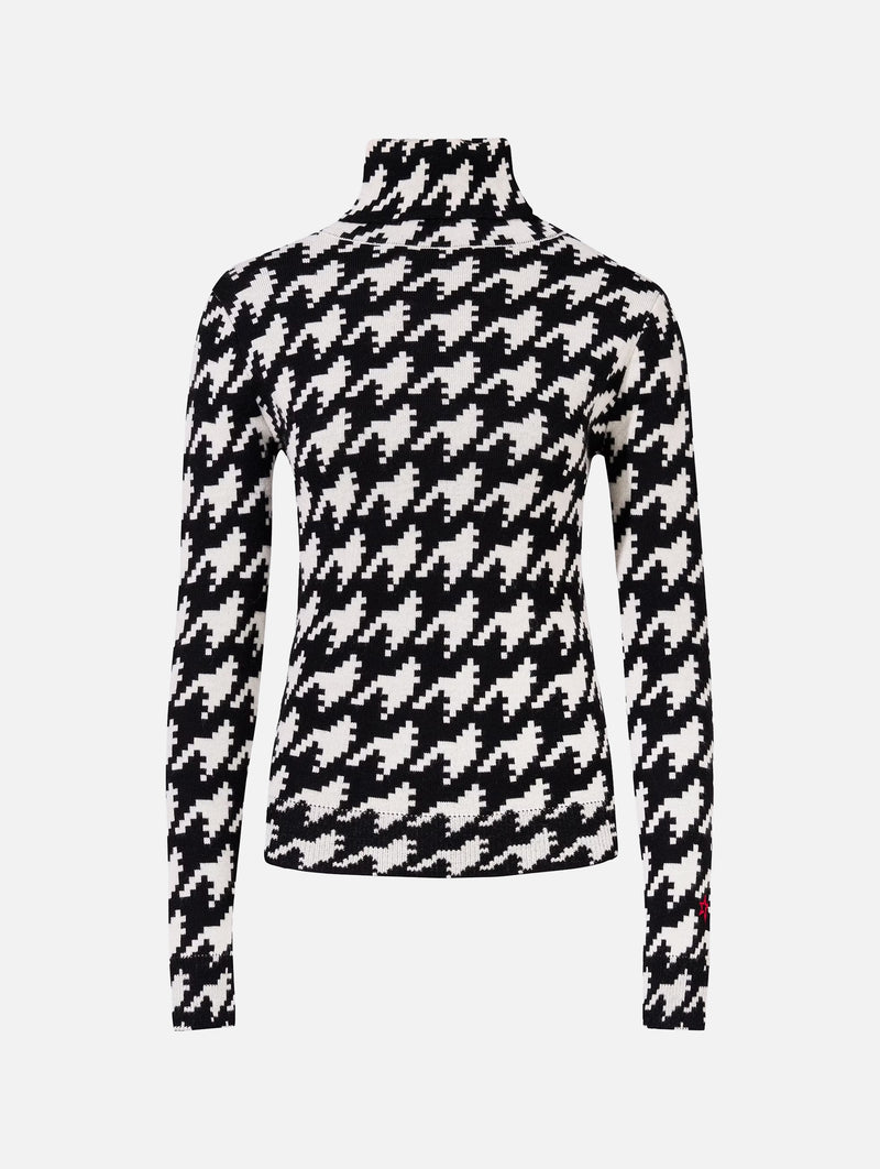 Turtle Neck Sweater in Houndstooth