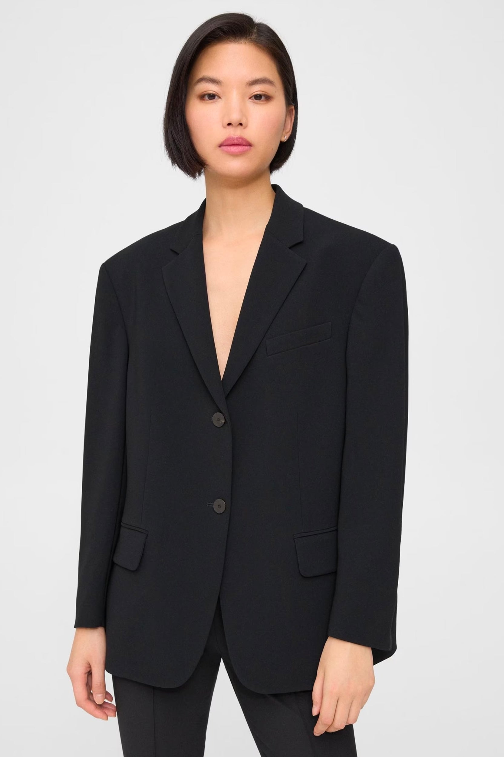 Oversized Blazer in Black Admiral Crepe