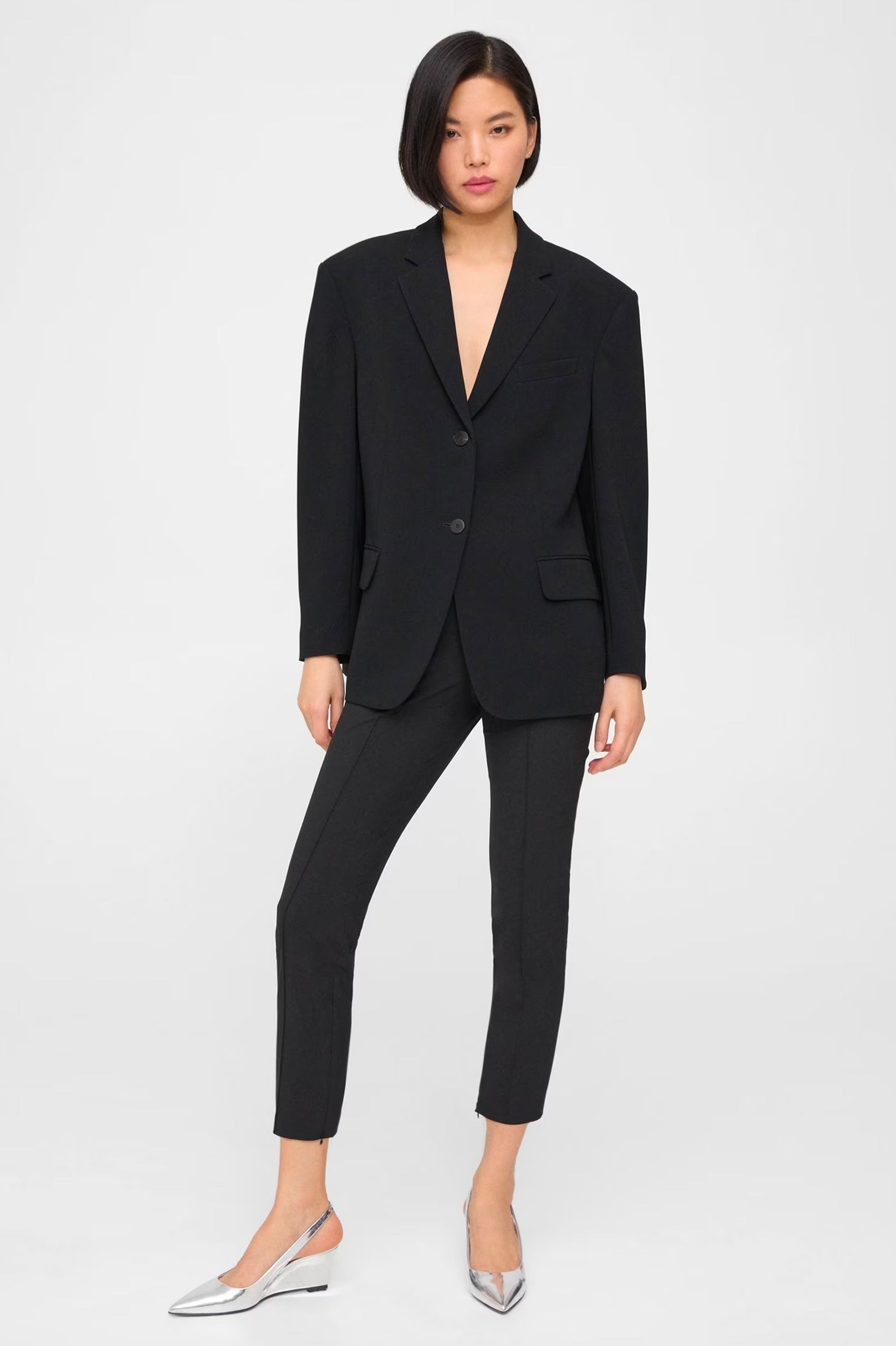 Oversized Blazer in Black Admiral Crepe