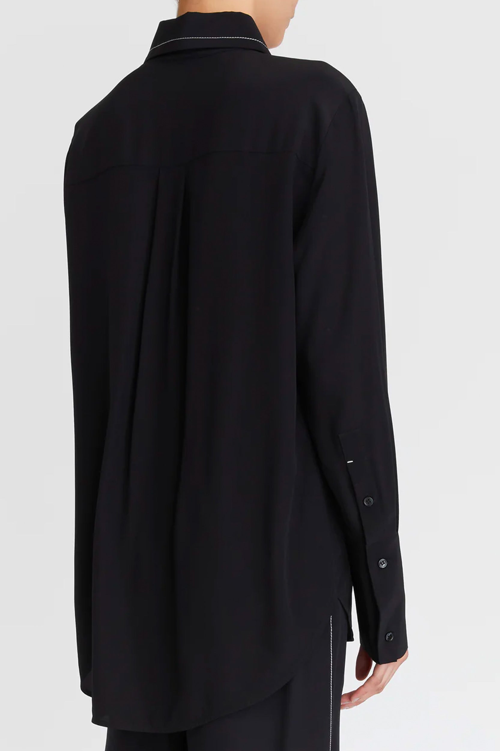 Cassini Silk Shirt in Black