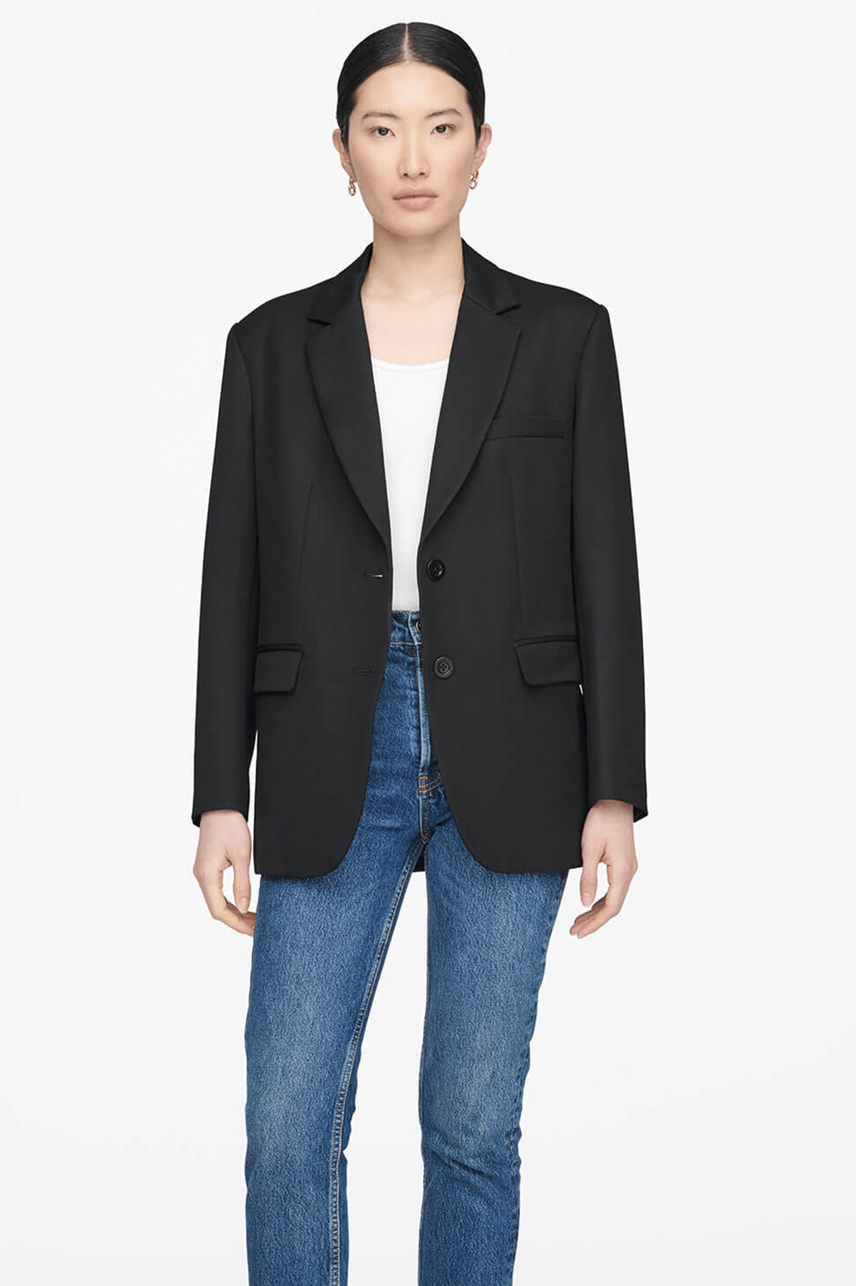 Classic Wool Blazer in Black