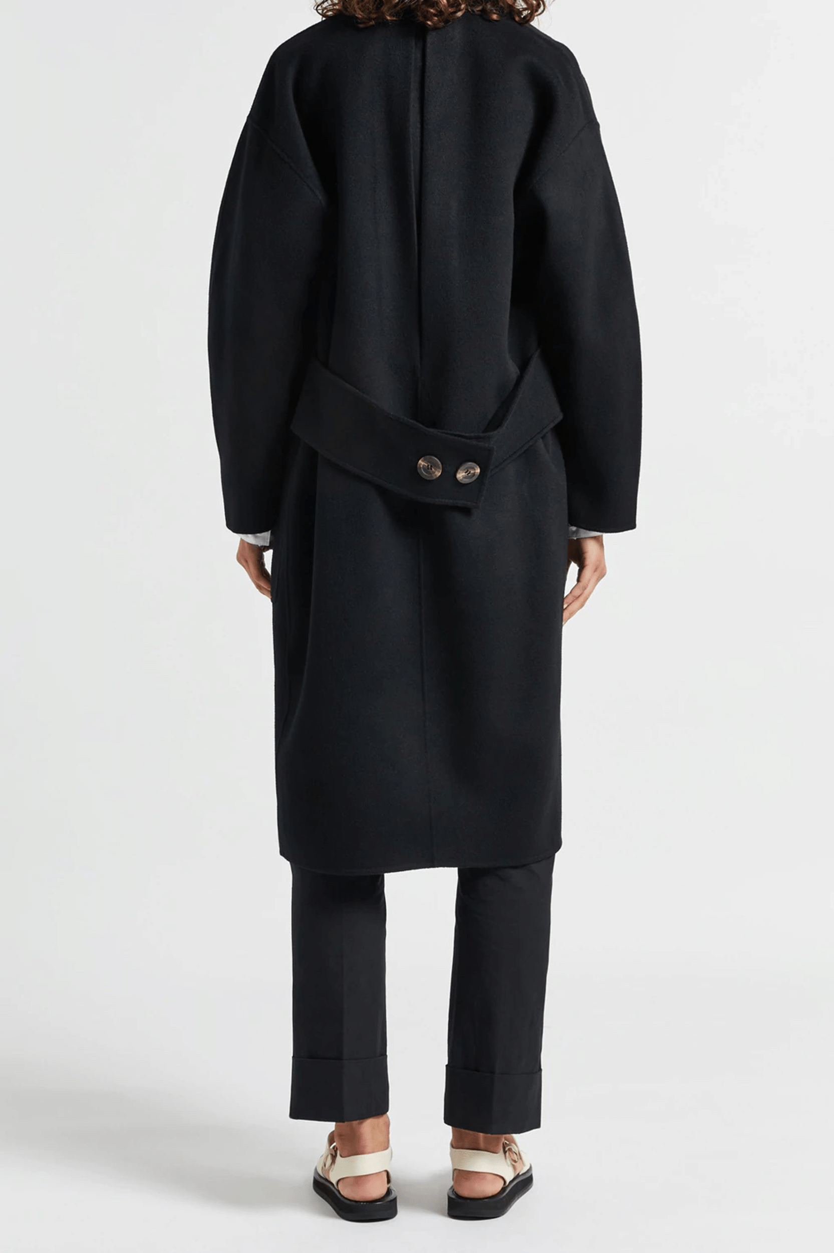 Florentine Cocoon Coat in Black