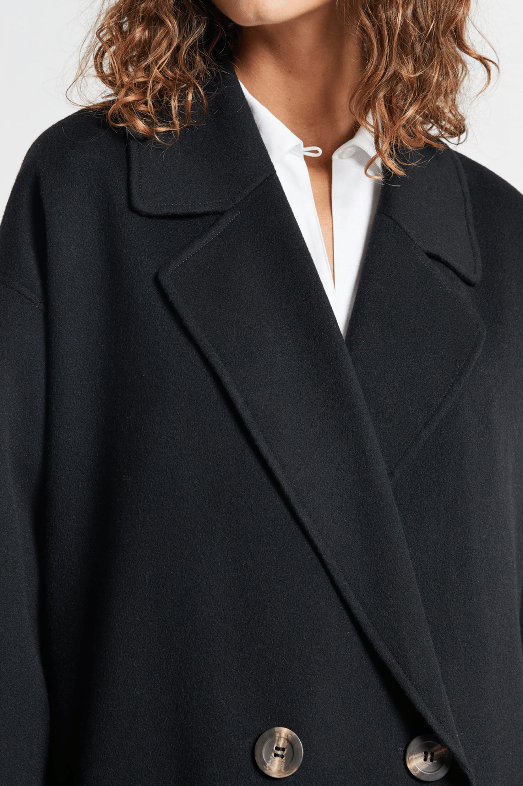 Florentine Cocoon Coat in Black