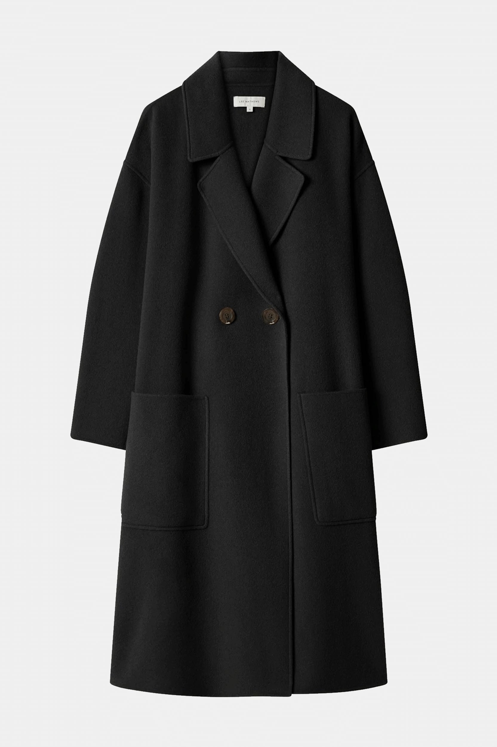 Florentine Cocoon Coat in Black