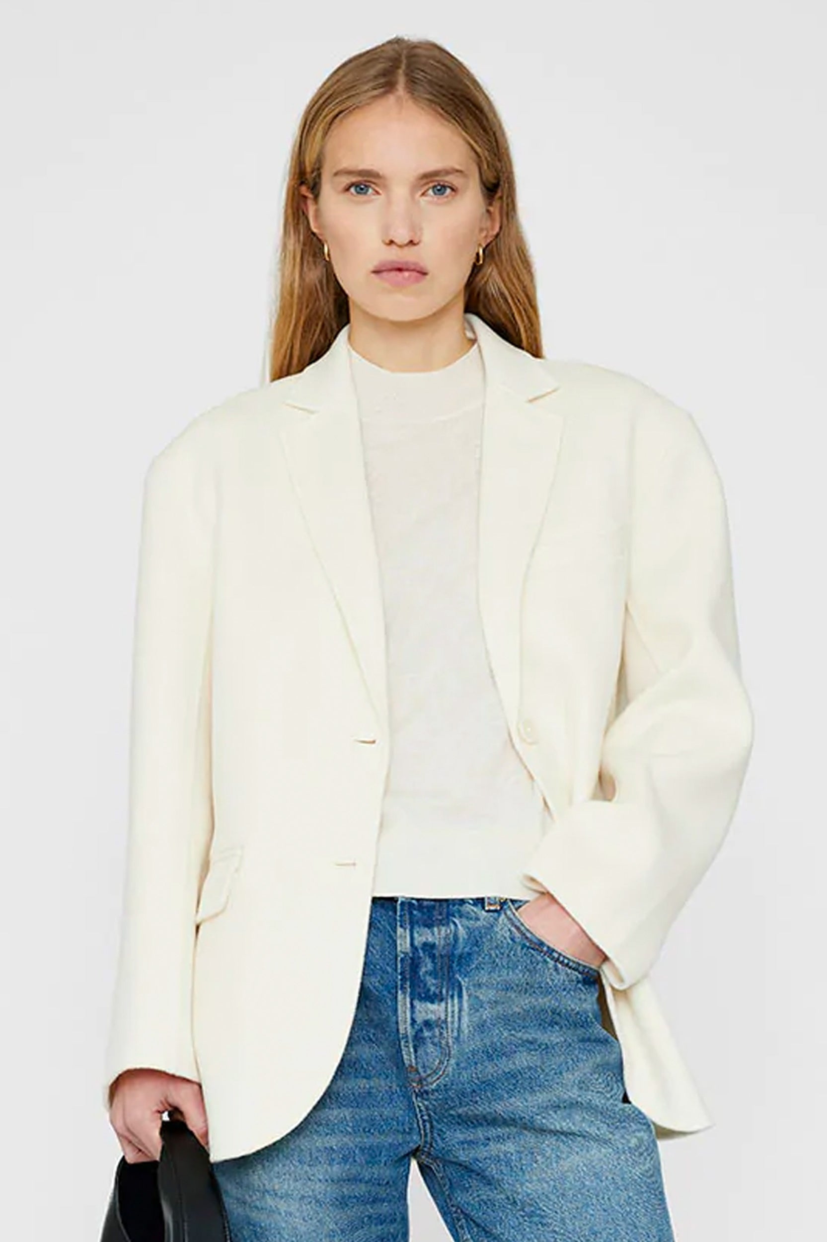 Quinn Blazer in White Cashmere Blend