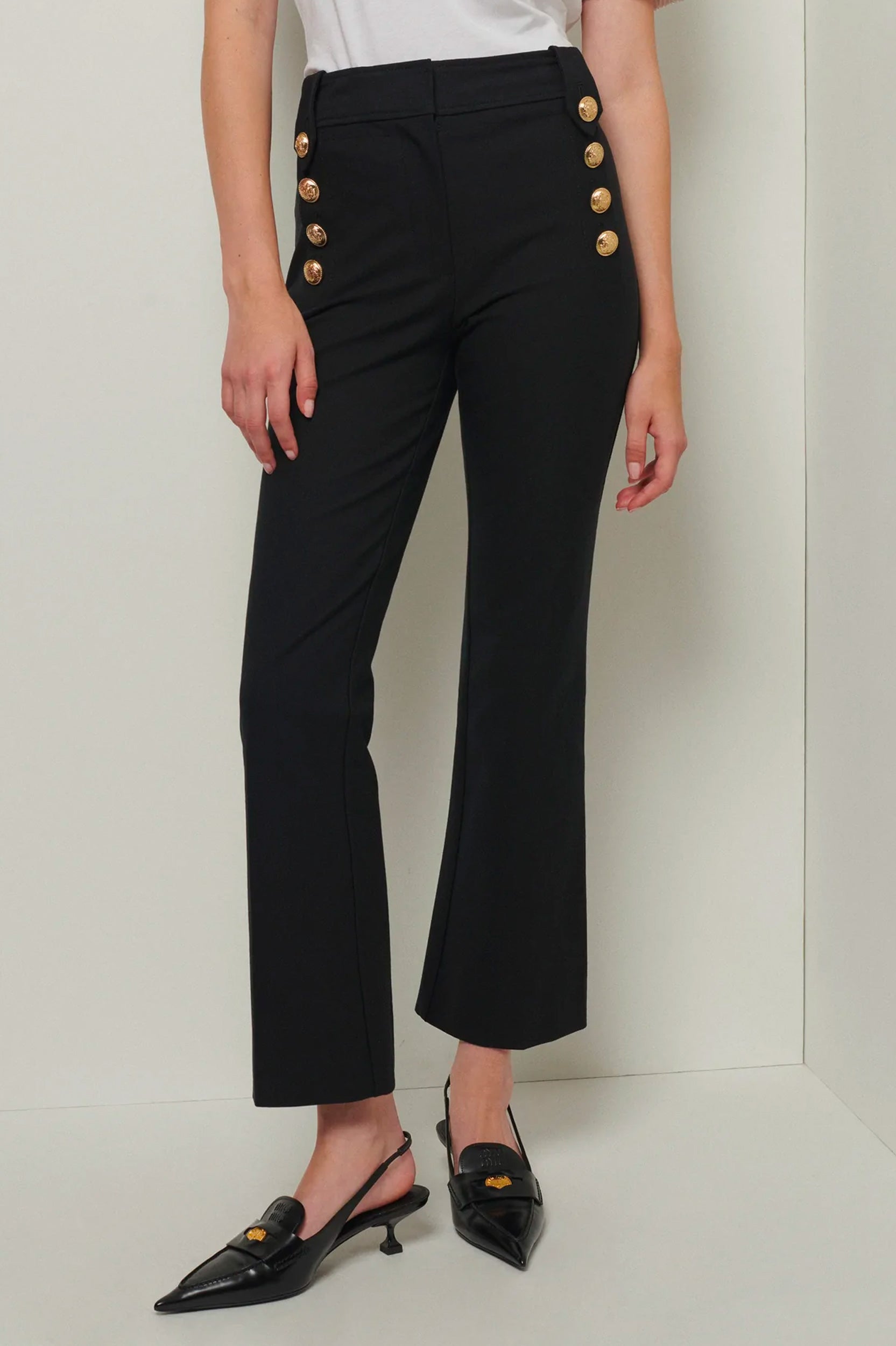 Robertson Crop Flare Trouser in Black